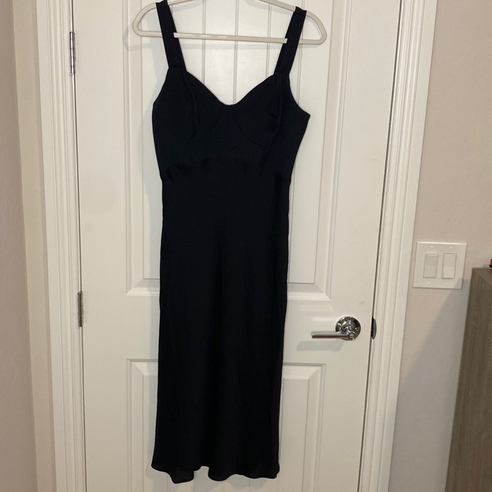Bodice satin midi slip dress